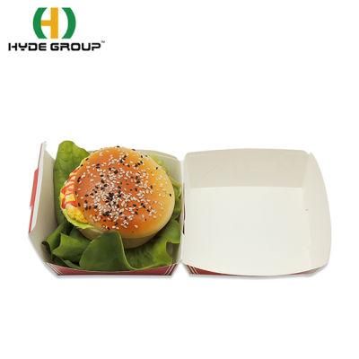 Pure White Custom Printed Oilproof Food Container Compostable Dinnerware Hamburger Box