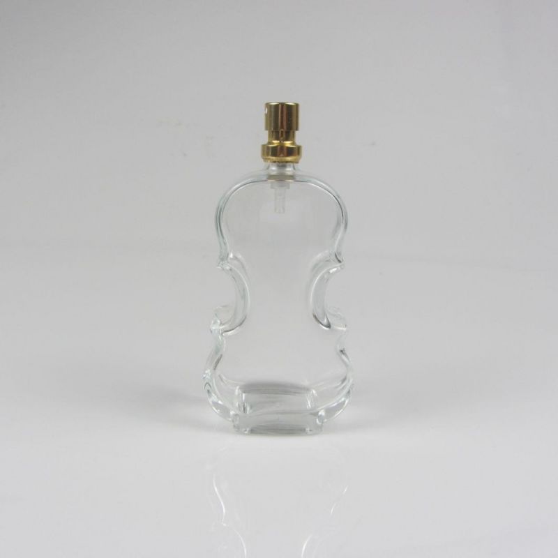 Guitar Shaped Beautiful Clear Perfume Glass Bottle 100ml
