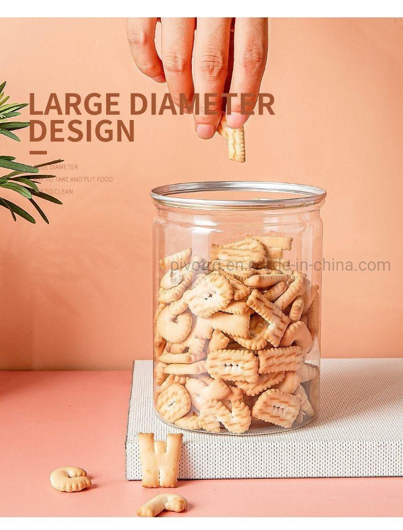 830ml Food Grade Clear Pet Can with Easy Open End for Snacks Food Nuts