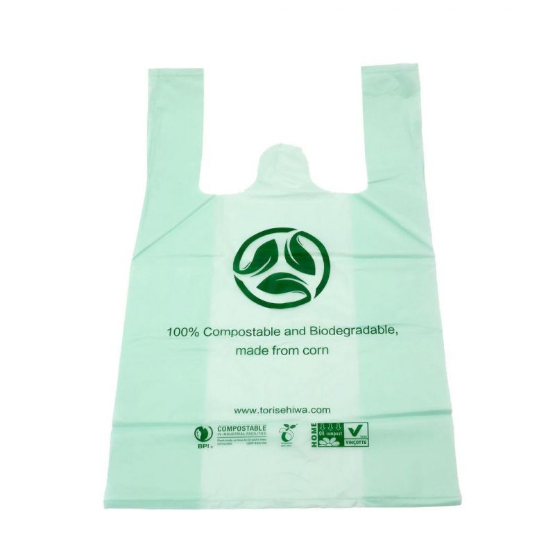 Customized Black Recyclable Plastic T-Shirt Vest Bag