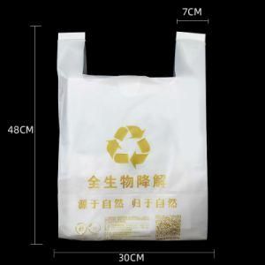 Custom Printed Logo Compostable T-Shirt Shopping Bag for China Factory Fruit OEM Compostable Biodegradable Bags