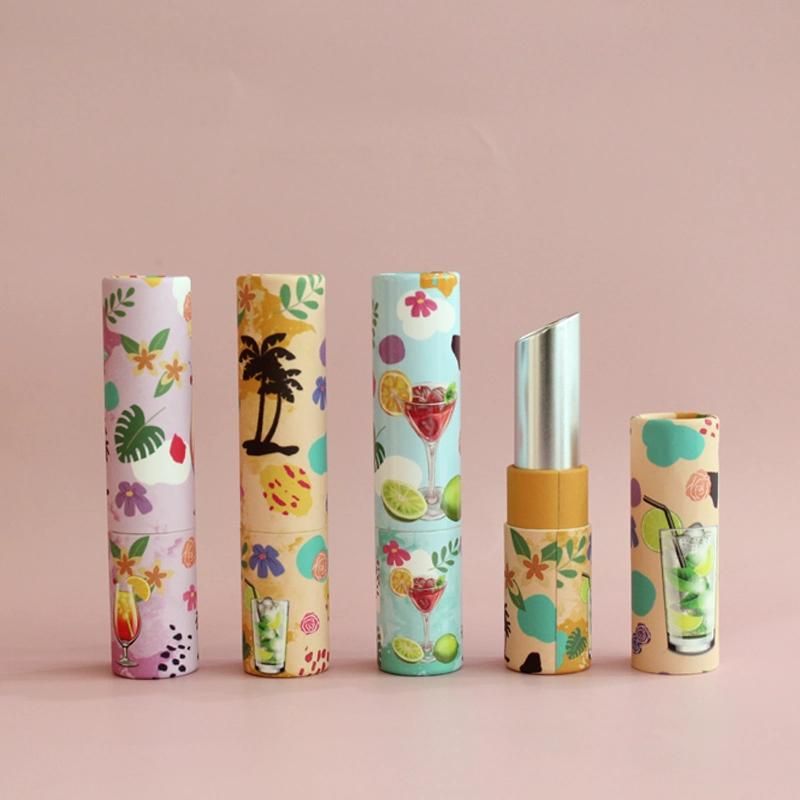 Paper Lipstick Container Round Custom Tube Packaging Lipbalm Tube