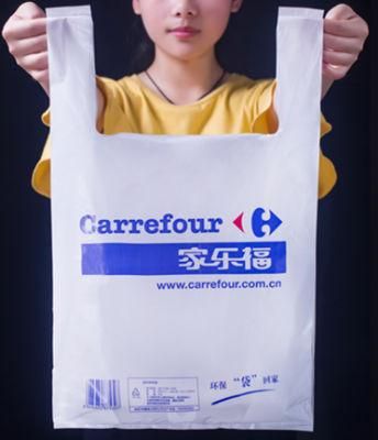 Printed and Plain Plastic Shopping Bags, High Density T-Shirt Bag, Food Bag for Restaurant