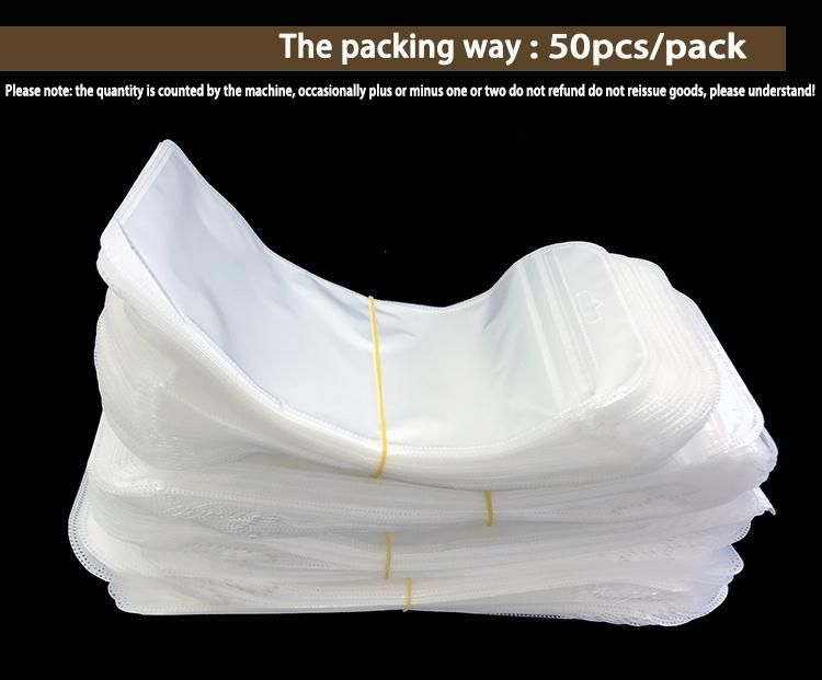 White Pearl Glass Packaging Bag Plastic Zipper Bag