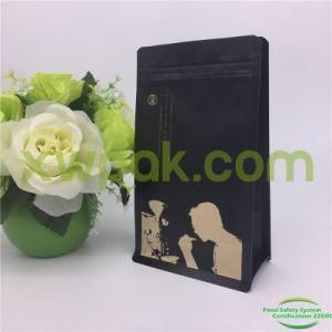 Custom Design Matt Black Kraft Paper Coffee Bag