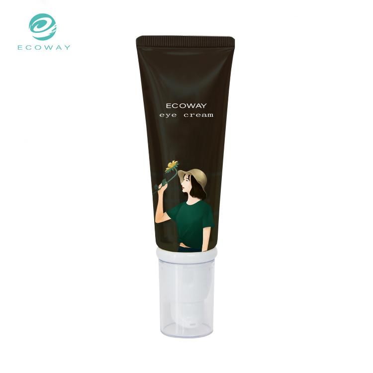 50g Wholesale Tube Offset Printing with Transparent Flap Cover White Airless Cosmetic Tube