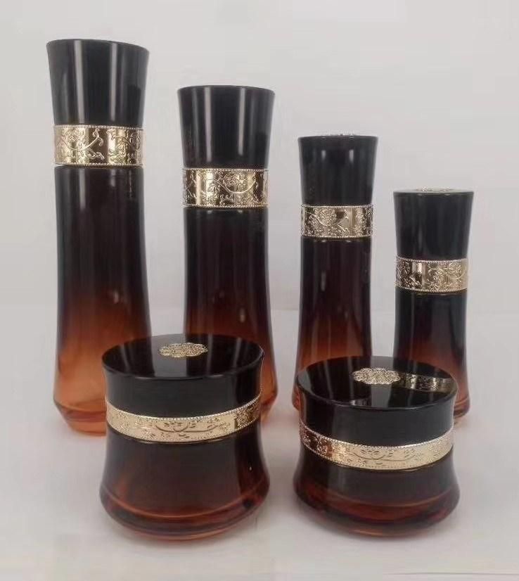 Ds015  Luxury Cosmetic Bottle Set Oz Glass Bottle Containers with Packaging Have Stock