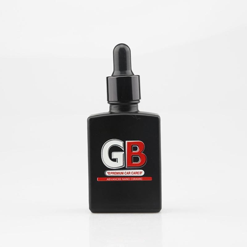 Square White 30ml Empty Essential Serum Flat Shoulder Frosted Black Glass Bottles with Dropper for Hair Beard Oil