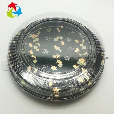 Round Transparent Sushi Plastic Tray with Lid