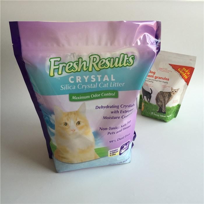 Custom Logo Printed Stand up Flat Bottom Zip Lock Plastic Pet Food Packaging Bag