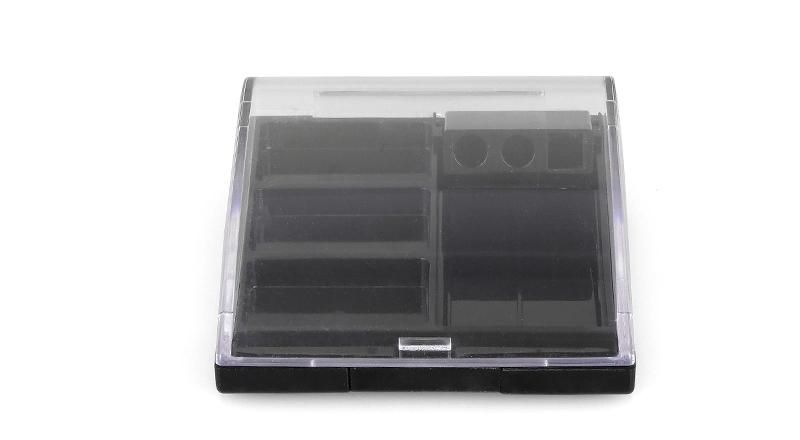 3 Holes Rectangle Empty Plastic Eyeshadow Eyebrow Powder Concealer Case with One Hole for Brush