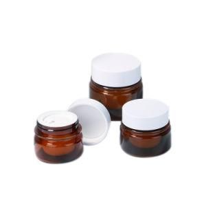 High-End Amber PETG Plastic Empty Bottle Cream Jar 15g 30g 50g Double Layer Brown Plastic Jar