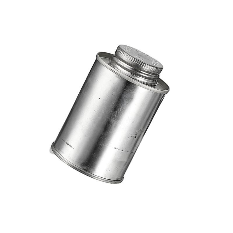 Glue Printed Tin Can with Rubber Brush Lid