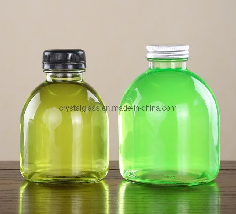 Glass Beverage Bottle Large Capacity Sealed Juice Bottle Kombucha Bottle Milk Tea Bottle with Lid 250ml 350ml