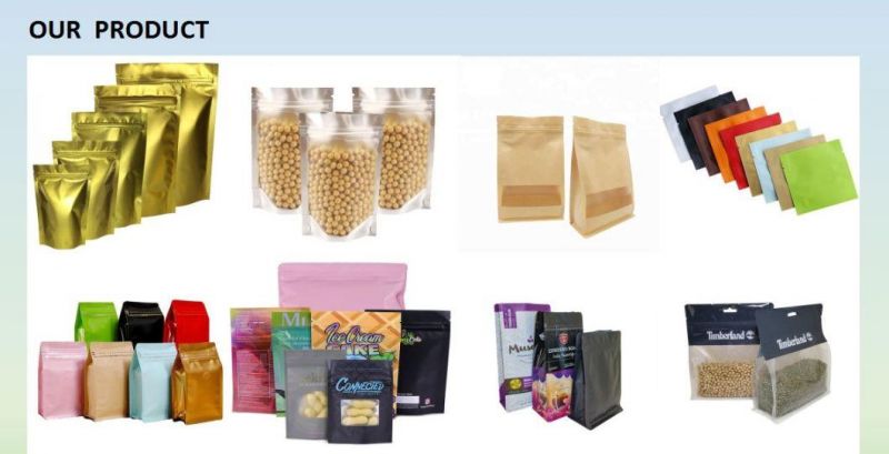 High Quality Frosted Self-Supporting Kraft Paper Windowed Food Packaging Bag