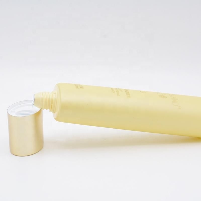 Oval PE Cosmetics Packaging Tube Tube Gold Plating Screw Cap