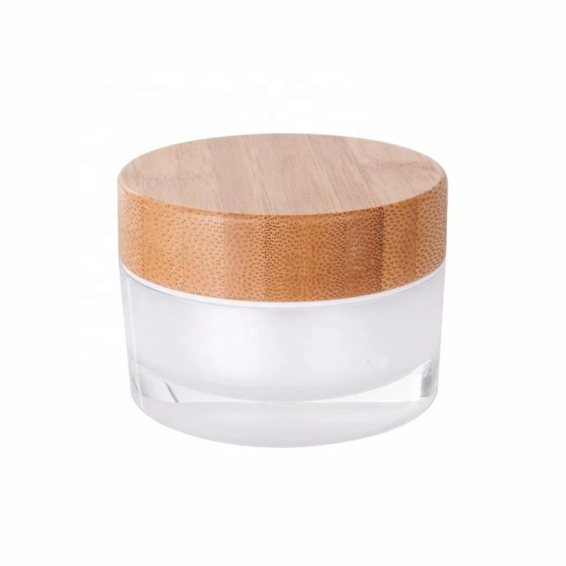 15g 30g 50g Bamboo Cosmetic Jar for Skincare Acrylic Containers with Bamboo Lid