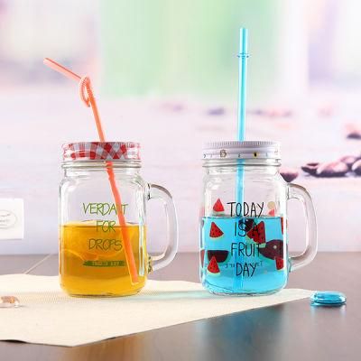 Wholeasale Glass Mason Jar with Color Printed