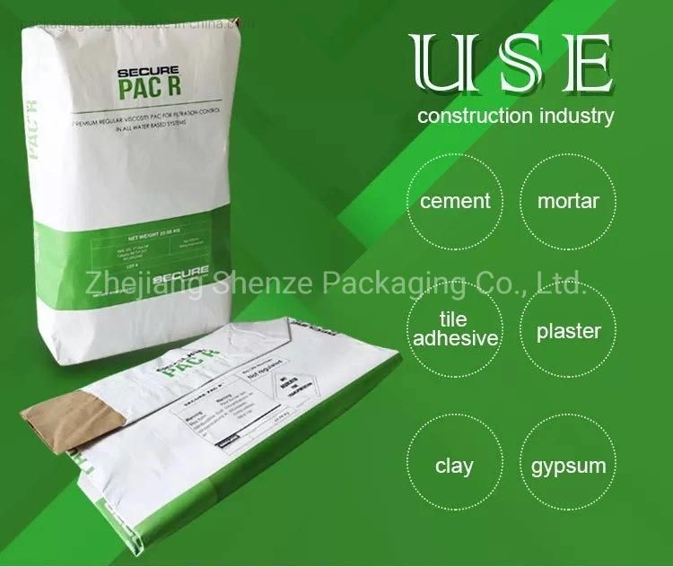 20kg Multiwall Paper Square Bottom Kraft Paper Valve Bags