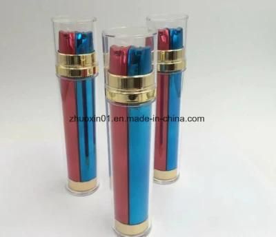 Cylinder Acrylic Dual Chamber Skincare Cosmetic Airless Cream Bottle