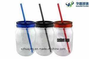 4oz-20oz Round Tritan Glass Mason Jars with Straw