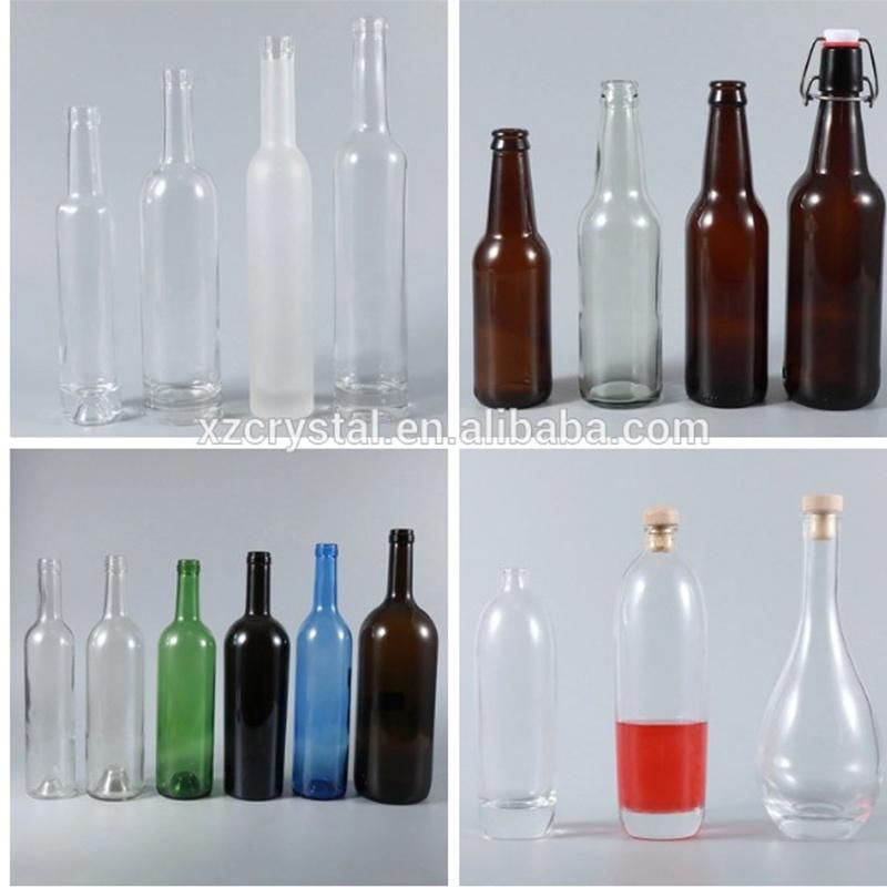 Wholesale Square French Beverage Milk Drinking 300ml Juice Bottle Glass Bottle with Plastic and Metal Cap