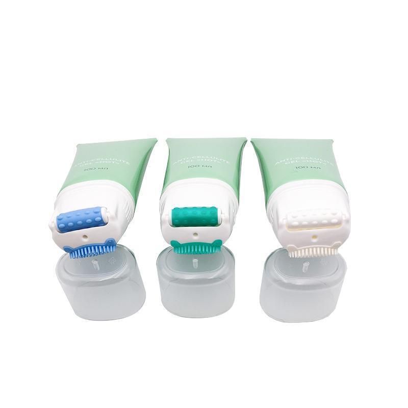 Green Color Face Cream Massage Tube with Silicone Applicator