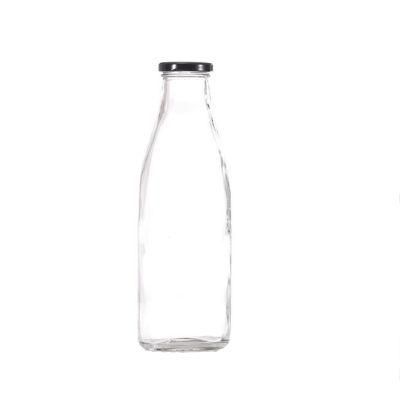 1000ml Fresh Milk Glass Bottle with Plastic Top Lid