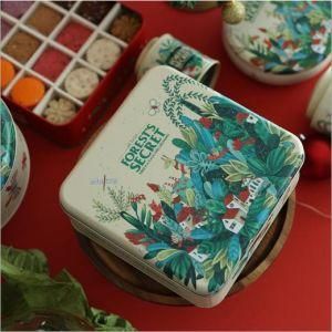 Square Tin Box with Lid Biscuit Box Cake Tins Empty Airtight Cookie Containers Can Factory Custom