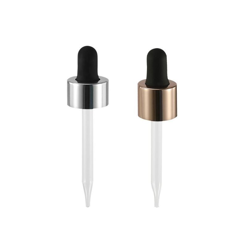 18/410 20/410 Dropper with Metal Collar and Glass Tube for Cosmetic