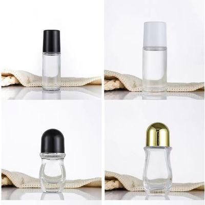 30ml 50ml Refilled Roll on Glass Perfume Bottle with Plastic Ball and Black Cap