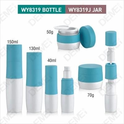 Lotion Pump Blue Color Lotion Pump 40ml 100ml 120ml with White Glass Bottle for Skincare Glass Cosmetic