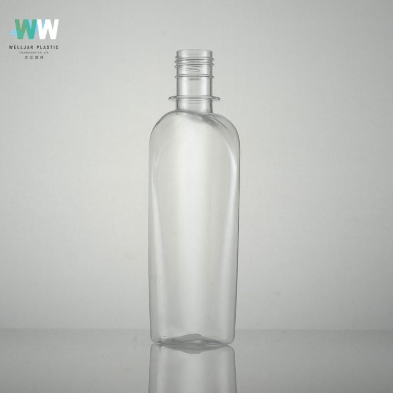 200ml Pet Transparent Flat Bottle with Screw Cap