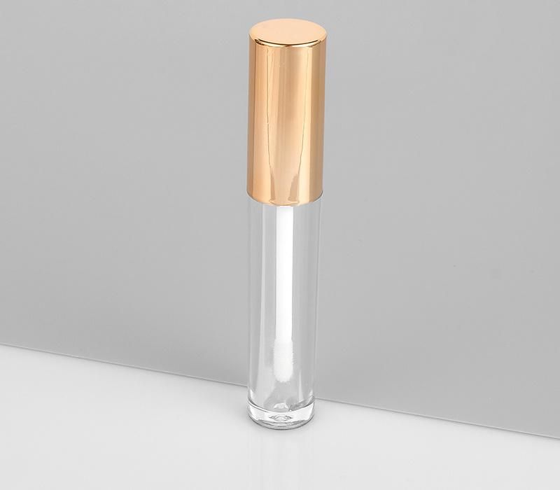 Manufacturer Empty Round Gold Lip Gloss Containers Tube Packaging with Wands Lipgloss with Brush Applicator