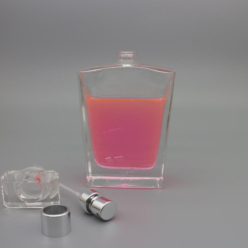 Super Clear Glass Perfume Bottle with Different Plastic Cap