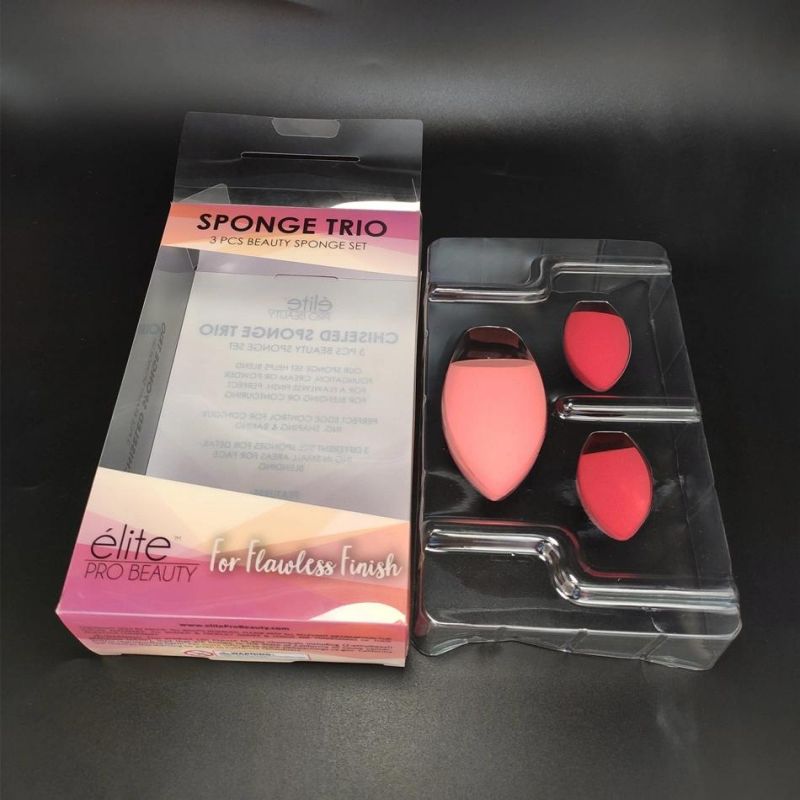 Printed Plastic Cosmetic Packaging Set Outer Transparent box & Blister Tray