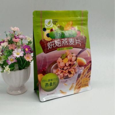 Stand up Kraft Paper Bag with Window Flat Bottom Food Packaging Bag