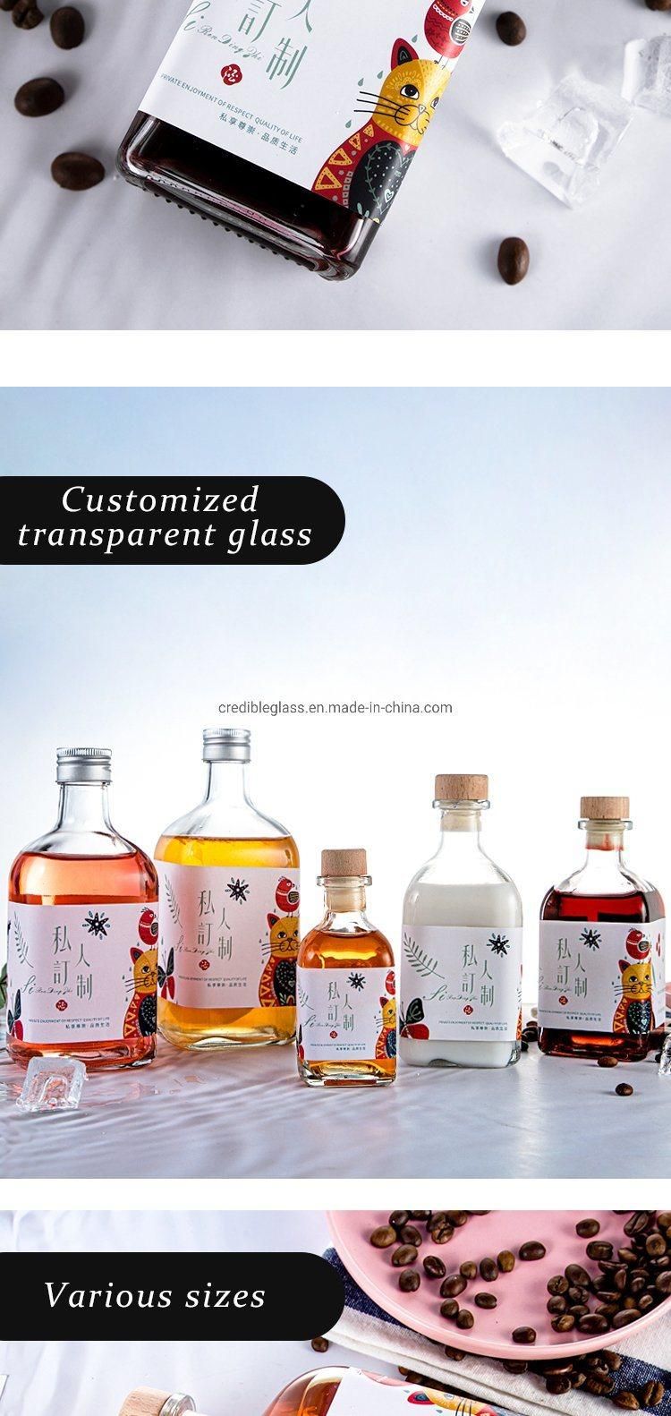 100ml 250ml 300ml 500ml Credible Customized Juice Milk Beverage Coffee Wine Mineral Drinking Glass Bottle