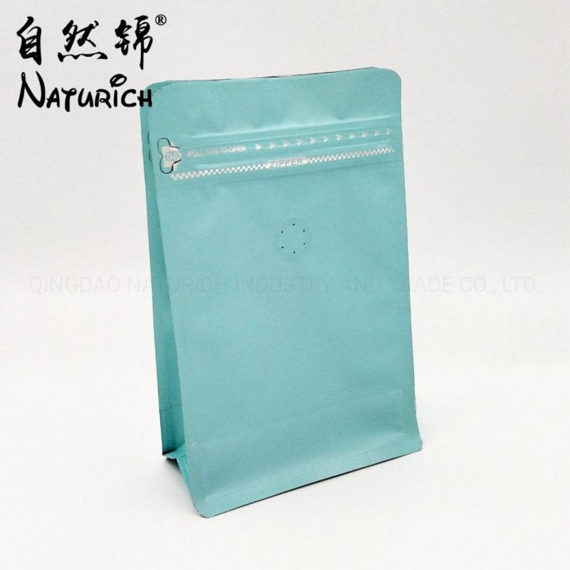 Quad Seal Plastic Zipper Bag for Coffee/Cookies/Dogfood/Rice