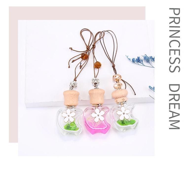 15ml Hanging Fragrance Bottle Car Perfume Diffuser Wood Cap Air Freshener Ornament Pendant