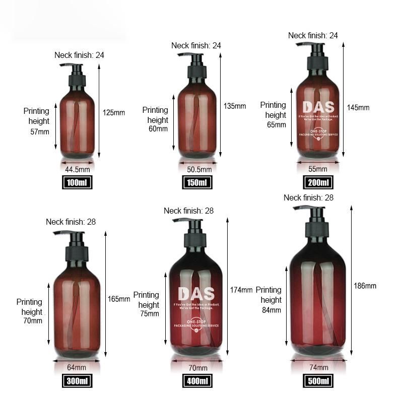 Empty 200ml 500ml Travel Luxury Hand Soap Shampoo Conditioner Pet Plastic Body Wash Bottle for Hair Body Hand