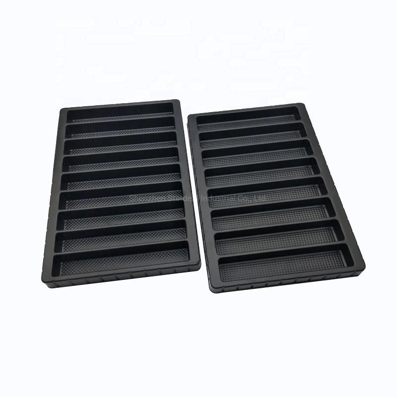 Food Grade Disposable Candy Chocolate Black Plastic PS Food Tray