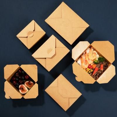 Custom Disposable Kraft Paper Packaging Take Away Fast Food Box Hamburger Hot Dog Fried Chicken Food Container Box