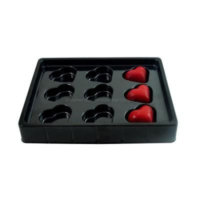 Food-Grade Pet Material Plastic Heart Shaped Chocolate Trays