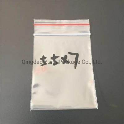 Hotsale Resealable Zipper Bag with Red Line on Lip