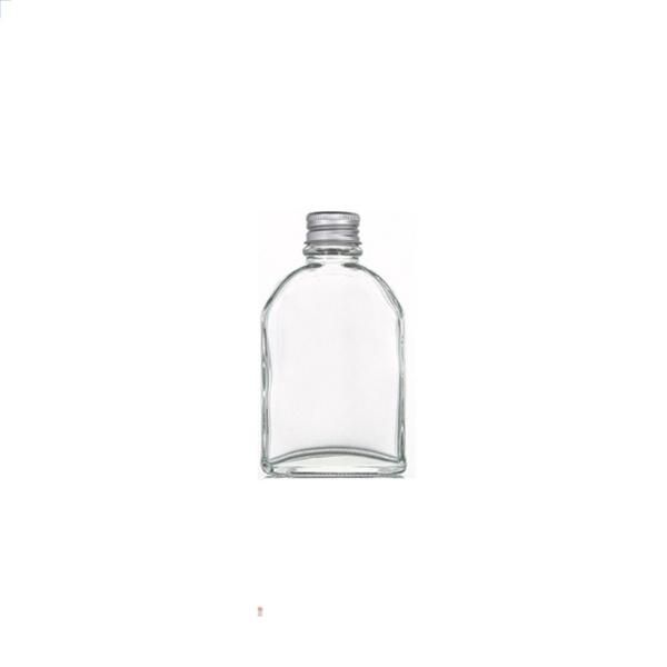 Small 100ml Flat Square Water Beverage Juice Milk Glass Bottle for Packaging