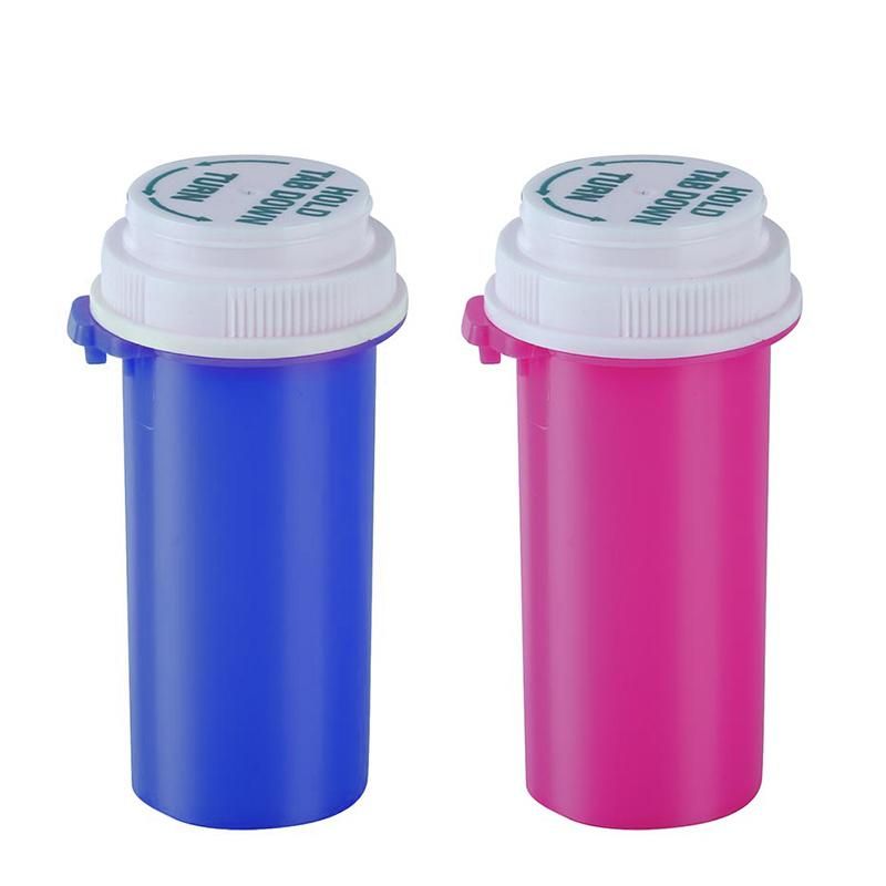 Orange Qube Green White Medicine Pharmacy Packaging PP Plastic Pill Capsule Bottles with Smell Proof Lids