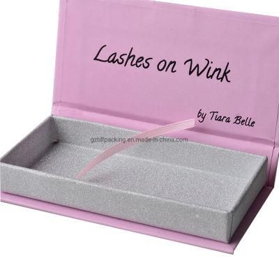 Custom Logo Cardboard Packaging Square Pink Paper Magnetic Lash Box