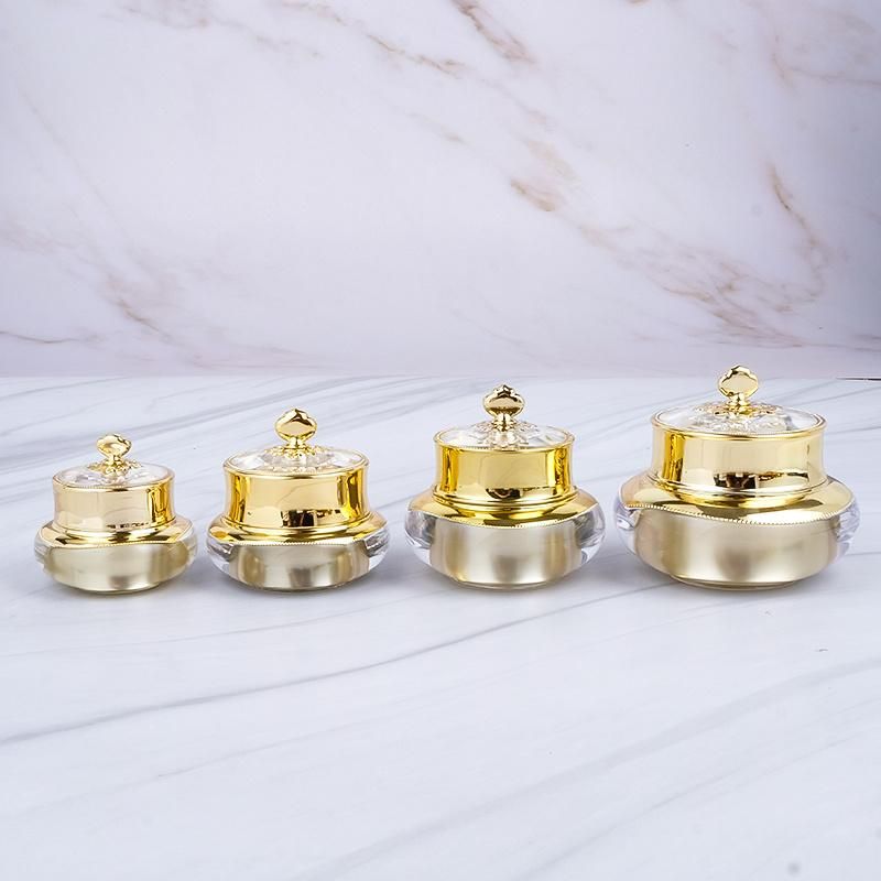 in Stock 10g 20g 30g 50g 50ml High Grade Low Price Luxury Empty Acrylic Gold Lid Cosmetic Cream Jars