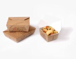 Custom Factory Supply Brown Kraft Paper Lunch Box with Clear Window for Food